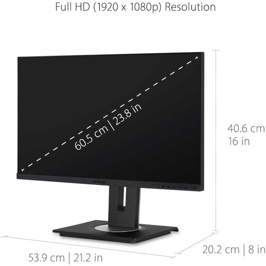 ViewSonic VG2456 24 Inch 1080p Monitor with USB 3.2 Type C Docking