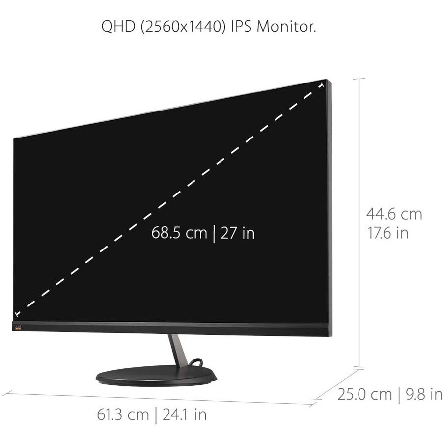 ViewSonic VX2785-2K-MHDU 27 Inch 1440p IPS Monitor with USB C 3.2, HDMI, DisplayPort Inputs and FreeSync for Home and Office