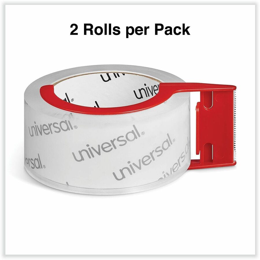 Universal Packaging Tape - 54.60 yd Length x 1.88" Width x 3 mil Thickness - 3" Core - Clear - Acrylic - Plastic Backing - 2 / Pack