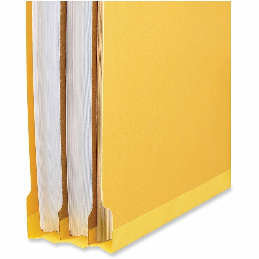 Universal Straight Tab Cut Letter Classification Folder - 8 1/2" x 11" - 2" Expansion - 6 Fastener(s) - 2" Fastener Capacity - End Tab Location - 2 Divider(s) - Yellow - 10 Box