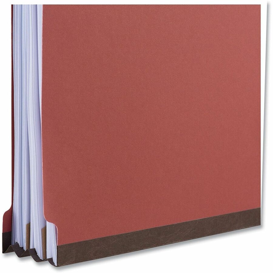 Universal 2/5 Tab Cut Legal Classification Folder - 8 1/2" x 14" - 2" Expansion - 4 Fastener(s) - 2" Fastener Capacity - Top Tab Location - Right of Center Tab Position - 1 Divider(s) - Ruby Red - 10 Box