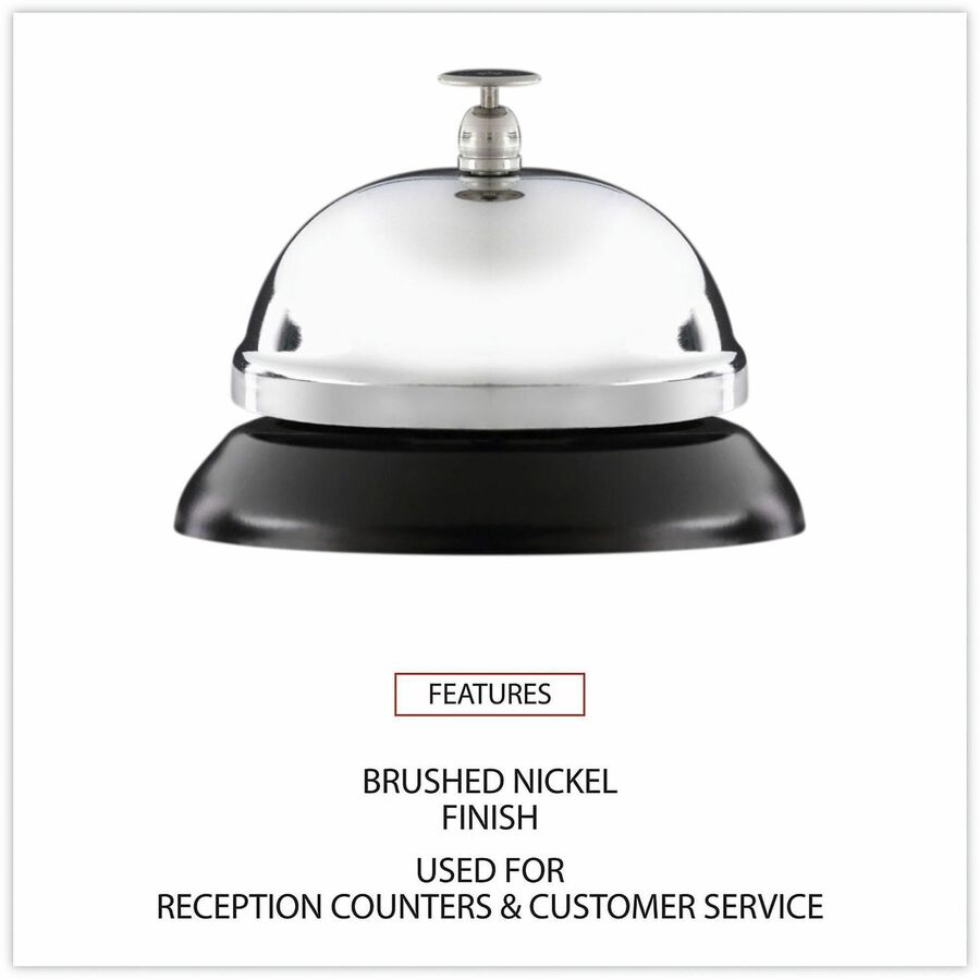 Universal Call Bell - 3.4" Diameter - Brushed Nickel - Nickel Plated Steel - Black