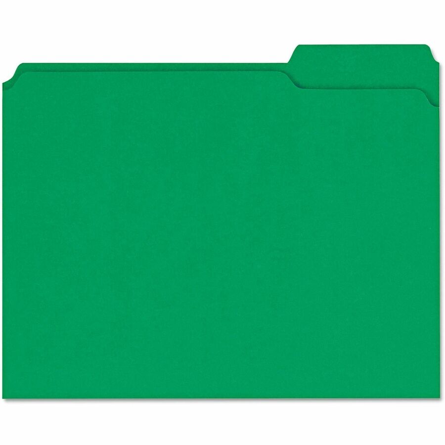 Universal 1/3 Tab Cut Letter Top Tab File Folder - 8 1/2" x 11" - 1" Expansion - Assorted Tab Position - 11 pt. - Stock - 100 Box