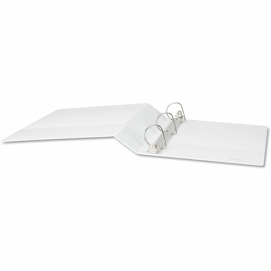 Universal Slant D-Ring View Binder, 3 Rings, 2" Capacity, 11 x 8.5, White - 2" Binder Capacity - Letter - 8 1/2" x 11" Sheet Size - 500 Sheet Capacity - 3 Ring(s) - Fastener(s): Ring - Pocket(s): 2, Inside Front & Back - Polypropylene - White - Non-stick 