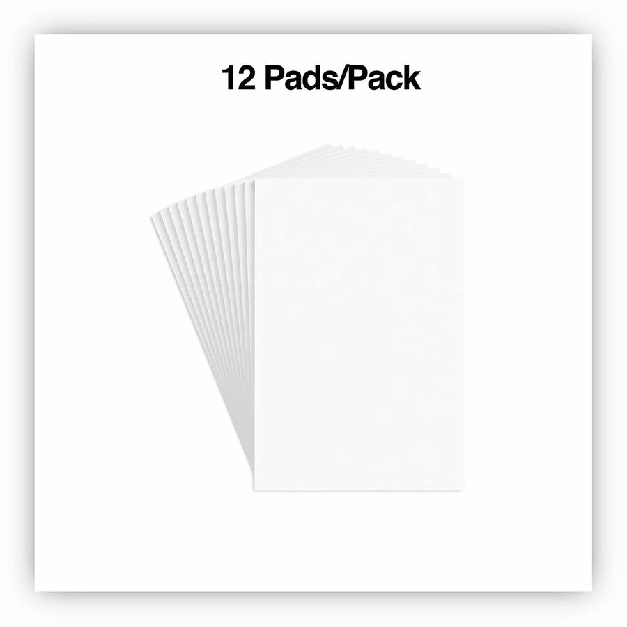 Universal Scratch Pads, Unruled, 4 x 6, White, 100 Sheets, 12/Pack - 1 Subject(s) - 100 Sheets - Plain - Glued - Unruled Front Ruling - 16 lb Basis Weight - 6" Height x 4" Width - White Paper - 12 / Pack