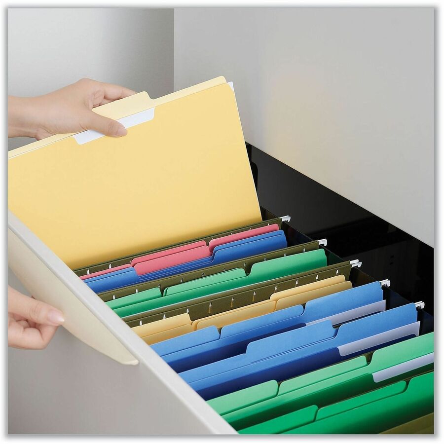 Universal 1/3 Tab Cut Legal Top Tab File Folder - 8 1/2" x 14" - Assorted Tab Position - 11 pt. - Stock - 100 Box