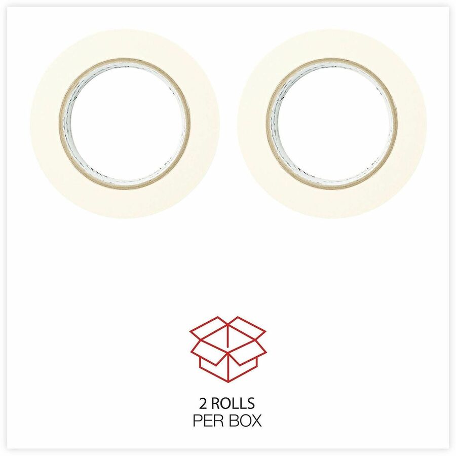 Universal General-Purpose Masking Tape, 3" Core, 48 mm x 54.8 m, Beige, 2/Pack - 59.93 yd Length x 1.89" Width x 5.5 mil Thickness - 3" Core - Beige - Natural Rubber - Crepe Paper Backing - 2 / Pack