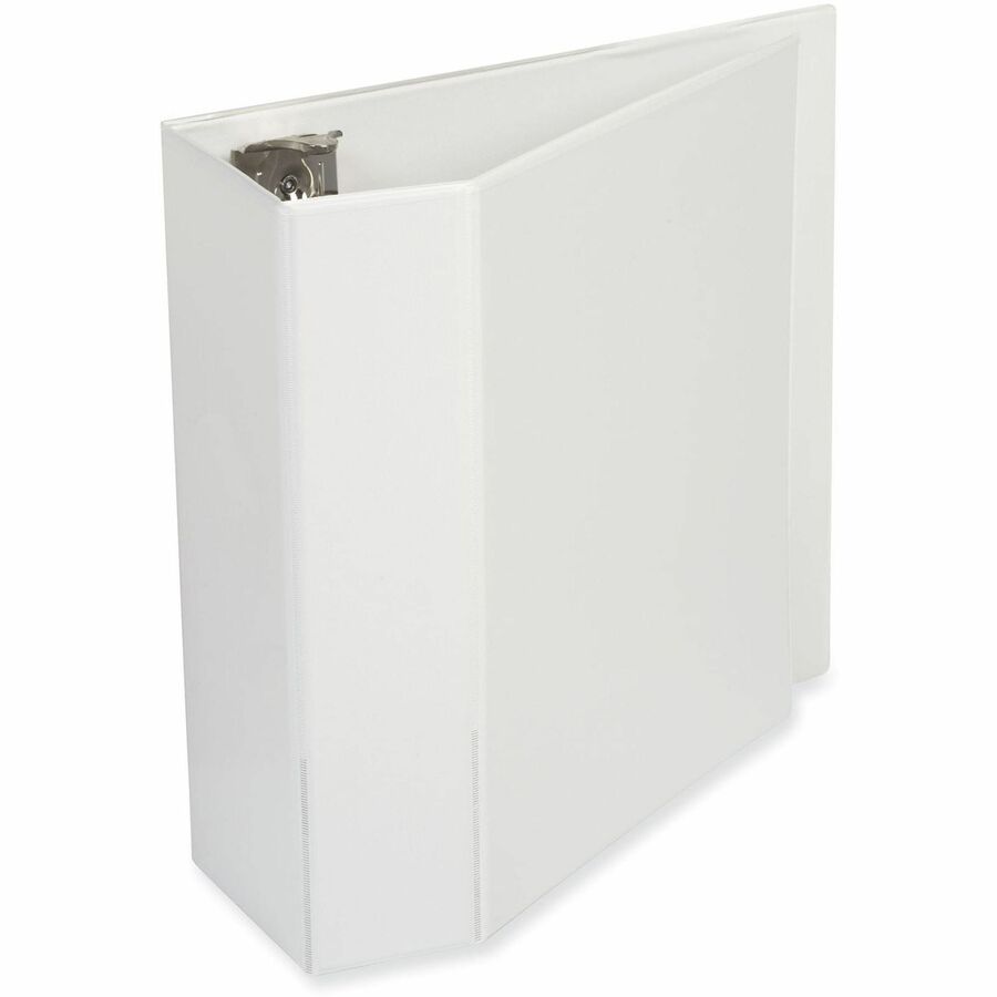 Universal Slant D-Ring View Binder, 3 Rings, 5" Capacity, 11 x 8.5, White - 5" Binder Capacity - Letter - 8 1/2" x 11" Sheet Size - 950 Sheet Capacity - 3 Ring(s) - Fastener(s): Ring - Pocket(s): 2, Inside Front & Back - Polypropylene - White - Non-stick 