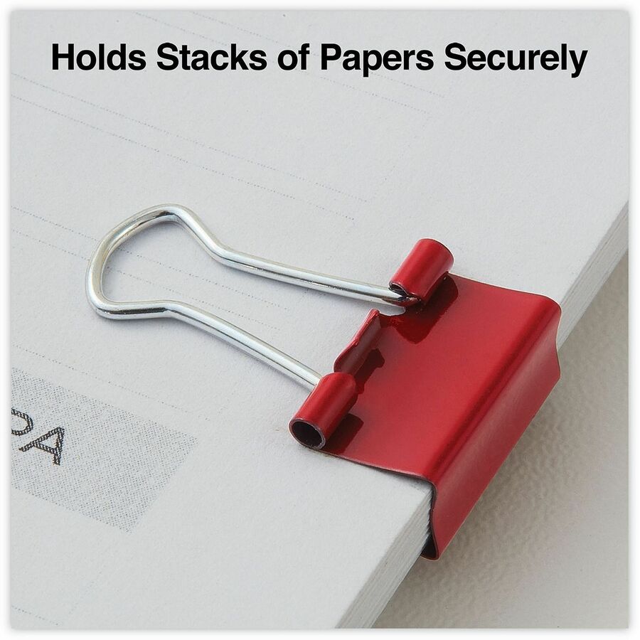 Universal Binder Clips with Storage Tub, Mini, Assorted Colors, 60/Pack - Mini - 0.6" Width - 0.25" Size Capacity - Assorted, Blue, Gold, Green, Red, White - Metal, Steel Wire - 60 / Pack