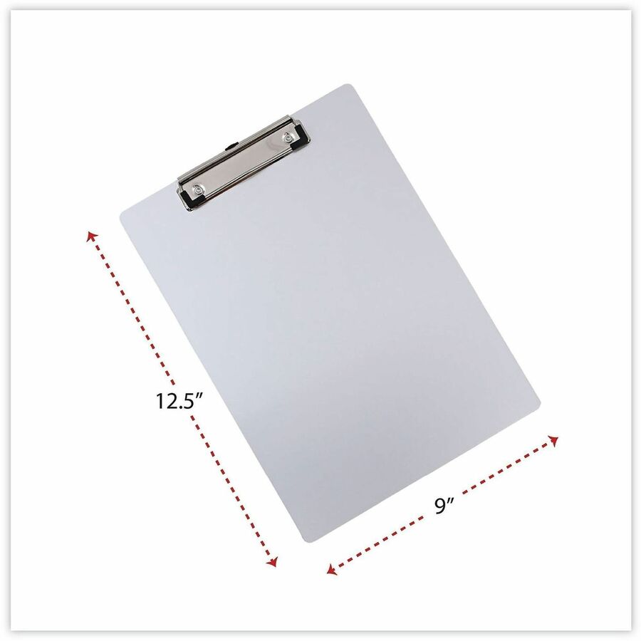 Universal Clipboard - 0.50" Clip Capacity - Storage for Document, Paper - 8 1/2" x 11" Sheet Size - Aluminum - Aluminum - 1 Each