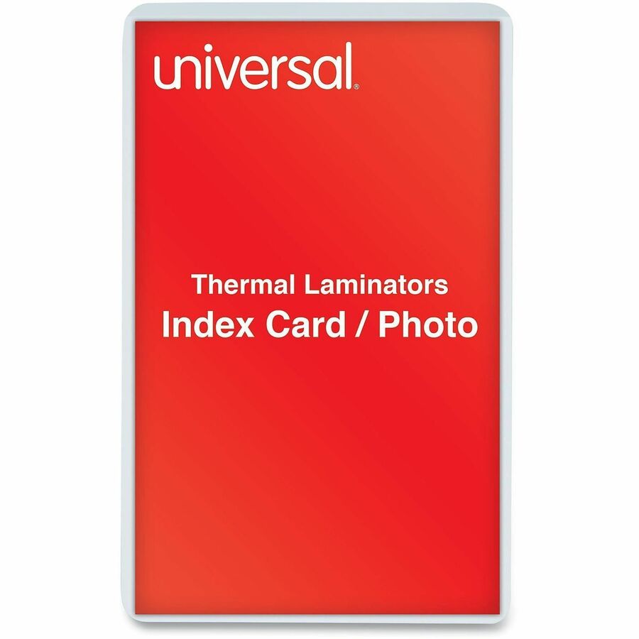 Universal Laminating Pouch - Sheet Size Supported: Index Card 5" Width x 3" Length - Laminating Pouch/Sheet Size: 5.50" Width x 5 mil Thickness - Matte - for Document, Sign, ID Card, Photo, Tag, Index Card - Temperature Resistant, Liquid Resistant - Clear