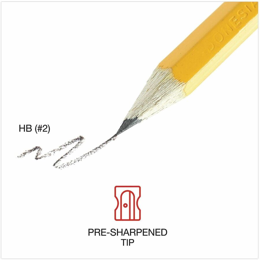 Universal Wood Pencil - Black Lead - #2, HB - Yellow Wood Barrel - 24 / Pack