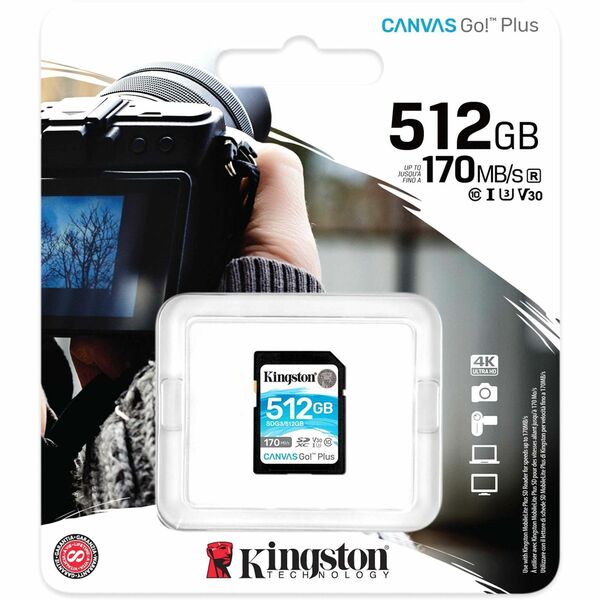 Kingston Canvas GO! Plus  512GB UHS-I Class 10 SDXC