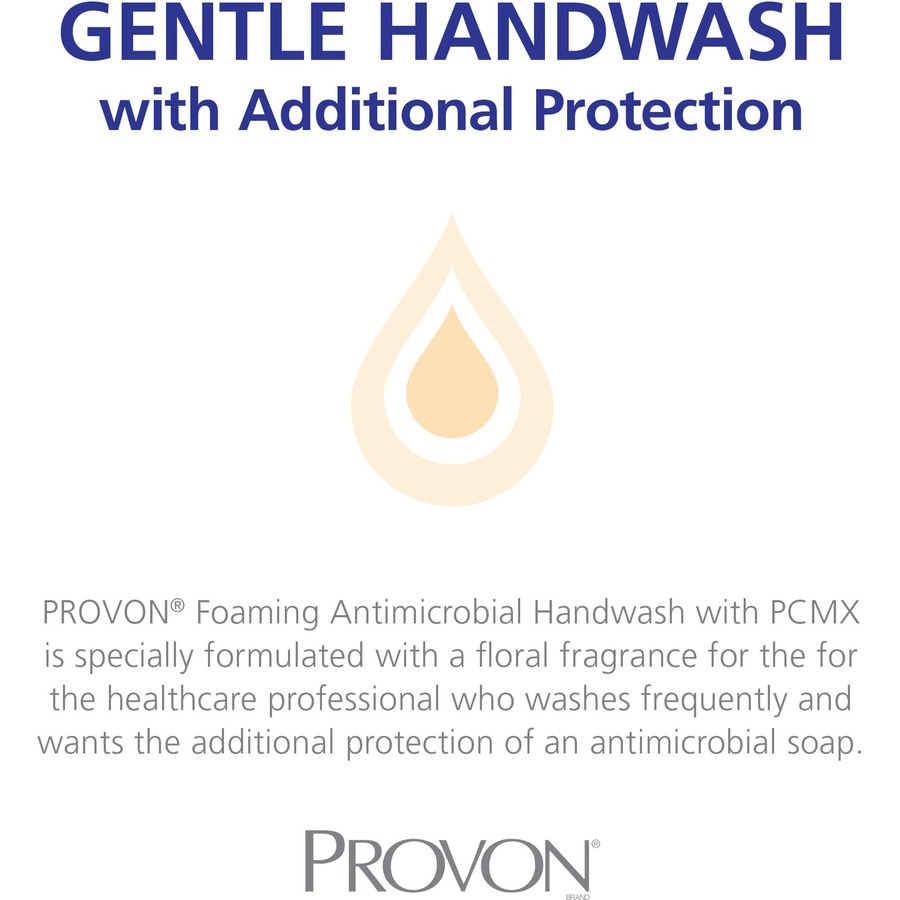 Provon Foaming Antimicrobial Handwash with PCMX - Floral ScentFor - 23.7 fl oz (700 mL) - Pump Bottle Dispenser - Kill Germs, Bacteria Remover - Hand - Triclosan-free, Pleasant Scent - 3 / Carton