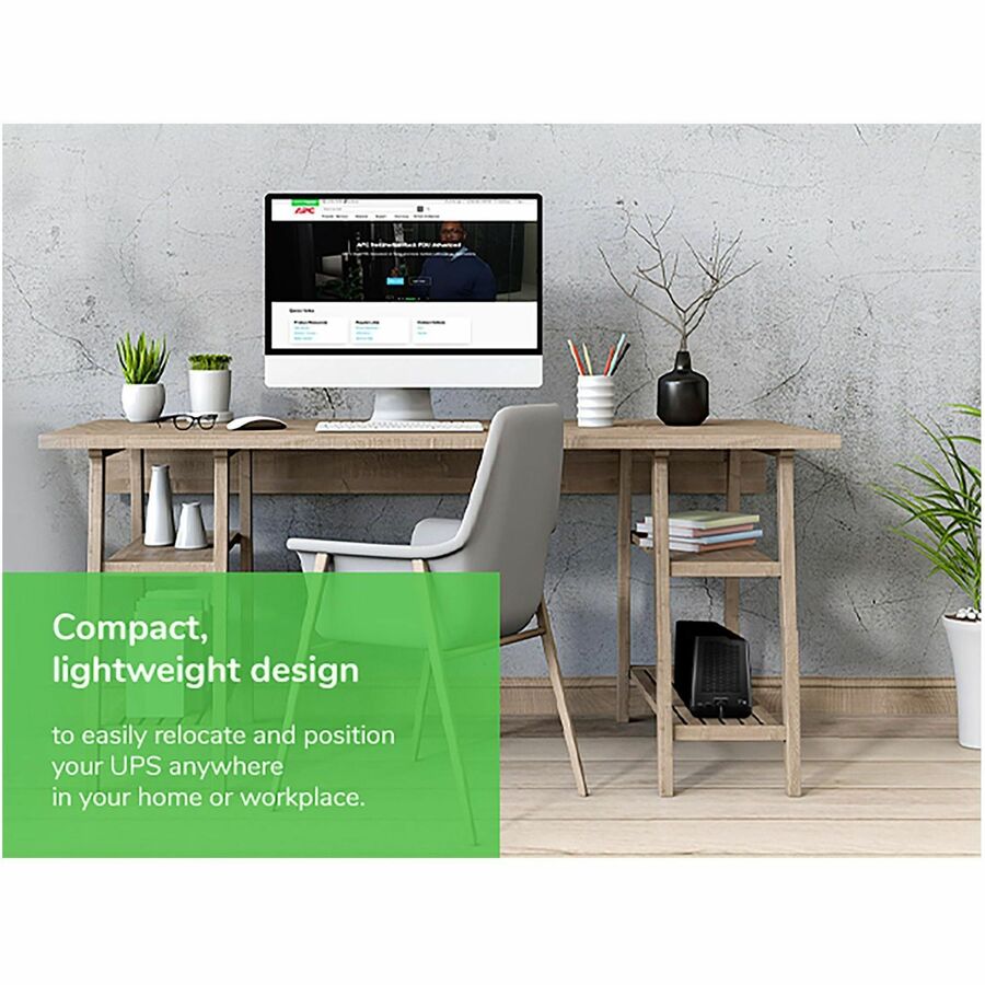 APC Back-UPS 850VA, 120V, 2 USB charging ports, 9 NEMA outlets (3 surge)