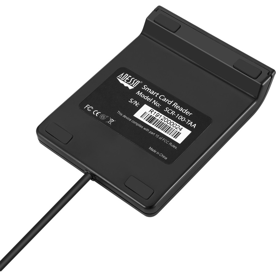 Adesso Smart Card Reader - Contact - Cable - USB 2.0 - TAA Compliant