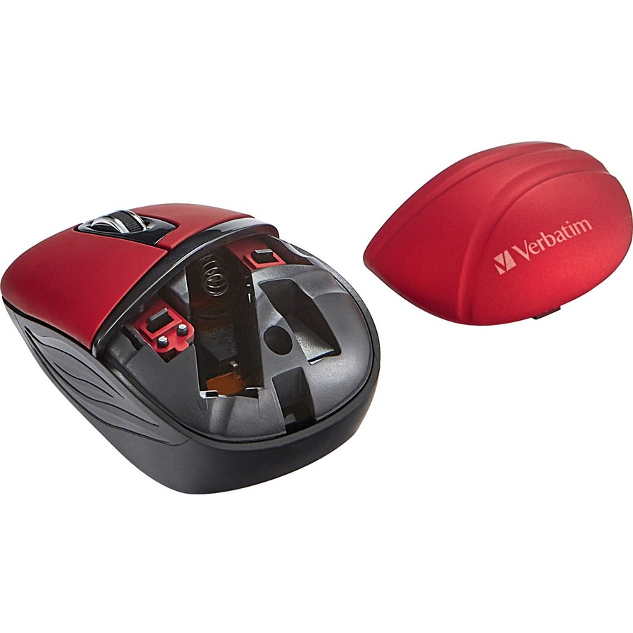 Verbatim Wireless Mini Travel Mouse, Commuter Series - Red