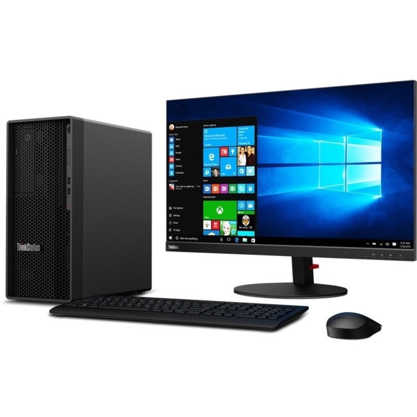 Lenovo ThinkStation P340 30DH000NUS Workstation - 1 x Intel Hexa-core (6 Core) i5-10500 3.10 GHz - 16 GB DDR4 SDRAM RAM - 512 GB SSD - Tower - Raven Black