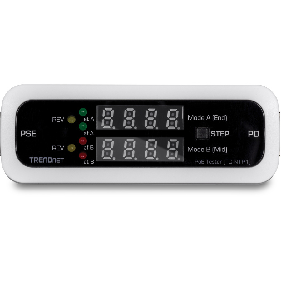 TRENDnet Inline PoE Tester, TC-NTP1, Tests 4PPoE, PoE+, PoE & Passive PoE Technology, Wattage, Voltage, Amperage, Polarity, LED Display, Battery-Free, Troubleshoot PoE Issues, IEEE 802.3af/at/bt