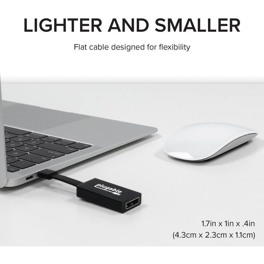 Plugable USB C to DisplayPort Adapter 4K 60Hz, Thunderbolt 3 to DisplayPort Adapter
