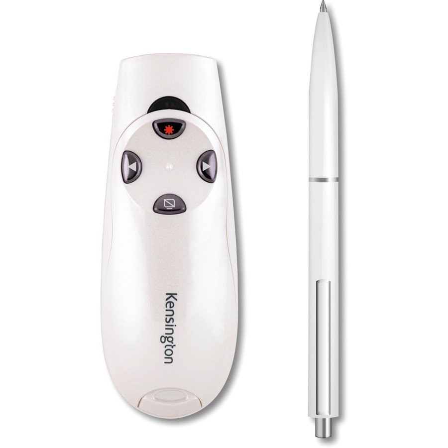 Kensington Presenter Expert Wireless with Red Laser - Pearl White - Wireless - Radio Frequency - 2.40 GHz - Pearl White - USB - 6 Button(s) - Laser Pointers - KMWK75773WW