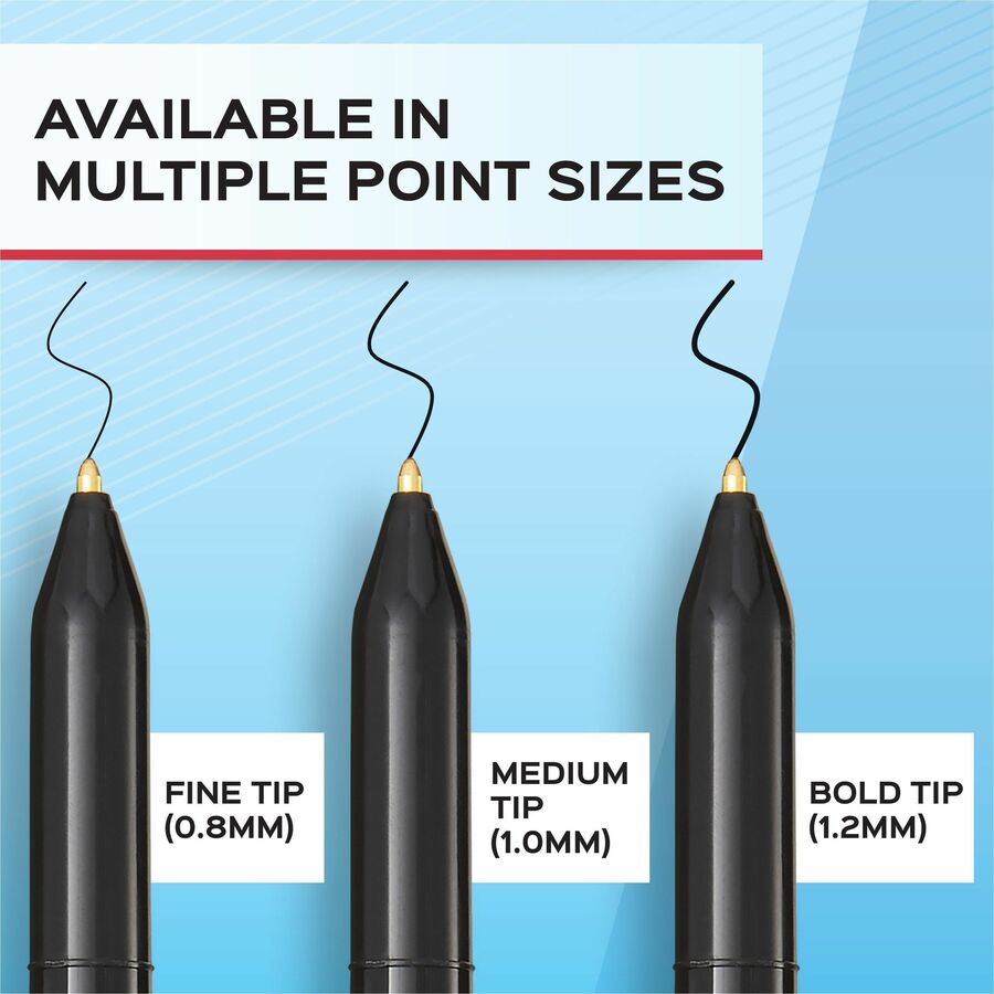 Paper Mate Write Bros. Ballpoint Stick Pens - Medium Pen Point - Black - Black Barrel - 1 Dozen = PAP3331131C