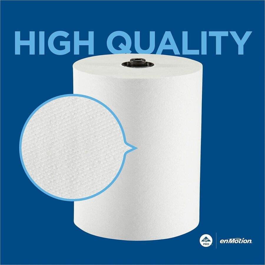 enMotion Paper Towel Rolls, 8 1/4" x 550', White, Case Of 6 Rolls - 1 Ply - 1 3/4" Core - White - 6 Rolls Per CaseCase - 6 / Case