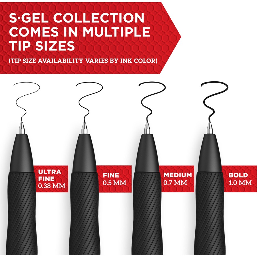Sharpie S-Gel Fashion Barrel Gel Pens, Medium Point, 0.7 mm, Assorted Barrel, Assorted Ink, Pack of 12 Pens