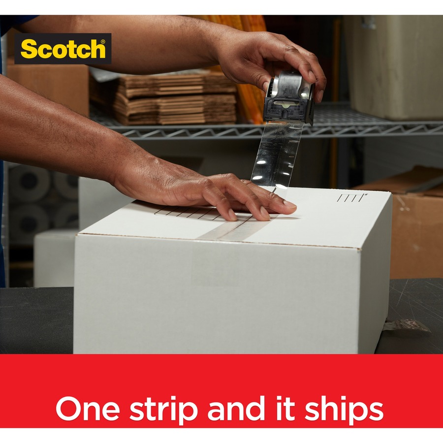 Scotch Box Lock Packaging Tape - 54.60 yd Length x 1.88" Width - Dispenser Included - 1 / Roll - Clear