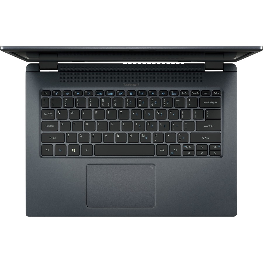 Acer TravelMate P414 business laptop with 14-inch Full HD IPS display, Intel Core i7, and slate blue chassis — alternate view 3
