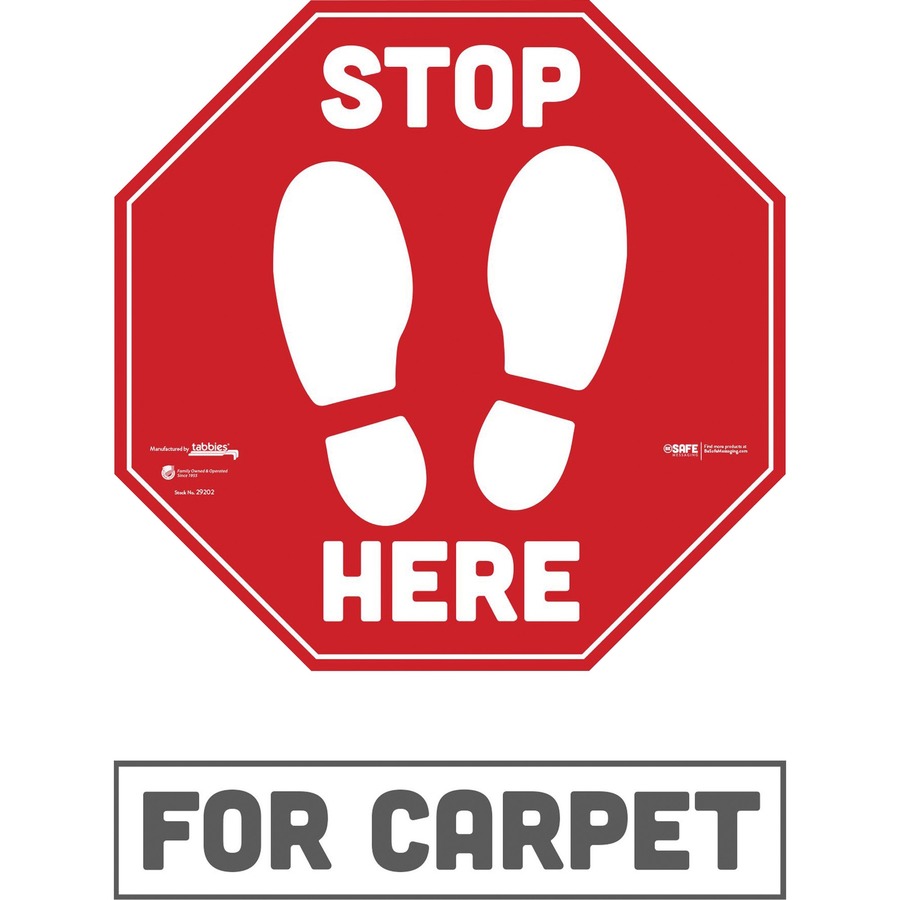 Picture of Tabbies BeSafe STOP HERE Messaging Carpet Decals