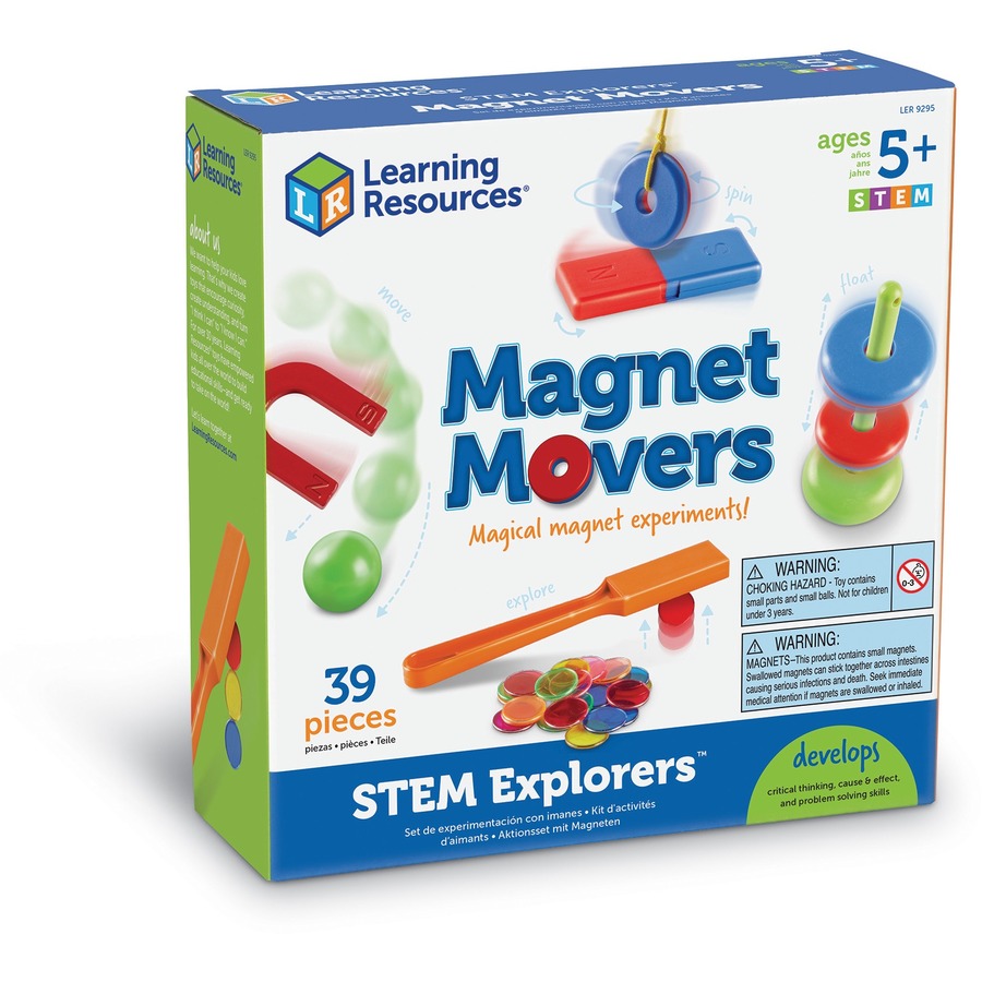Learning Resources STEM Explorers Magnet Movers - Skill Learning: Physics, Exploration, STEM, Motion, Building, Critical Thinking, Problem Solving, Fine Motor - 5-9 Year - 39 Pieces - Physical Science - LRN9295