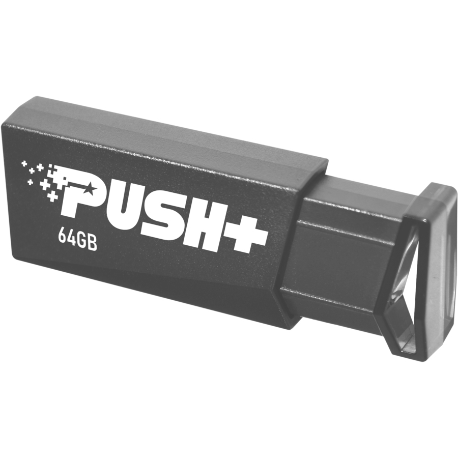 Patriot Memory Push+ USB 3.2 GEN. 1 FLASH DRIVE - 64 GB - USB 3.2 (Gen 1) - Black - 2 Year Warranty