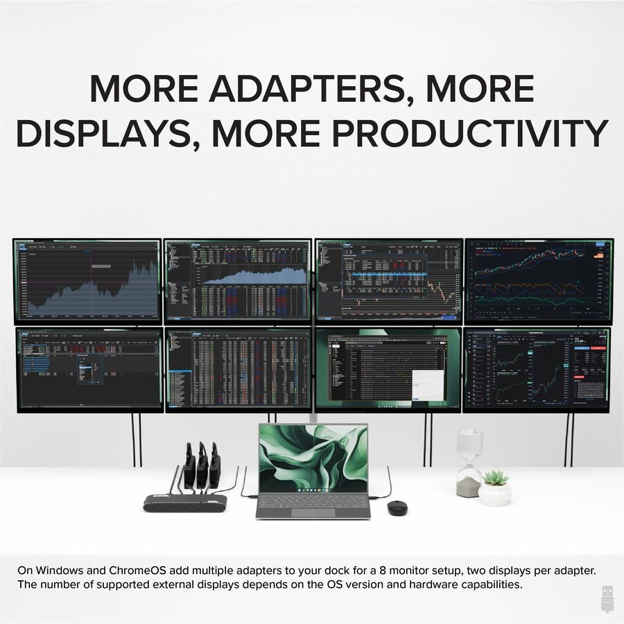 Plugable 4K DisplayPort and HDMI Dual Monitor Adapter for USB 3.0 and USB-C