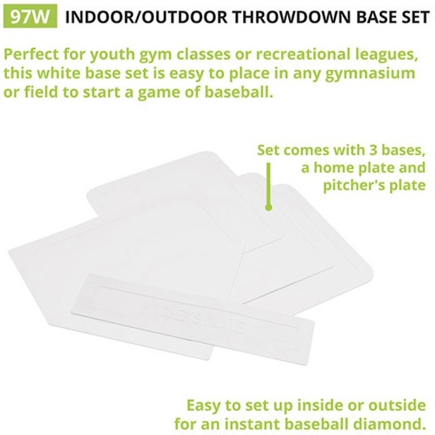 Champion Sports Indoor/Outdoor Throwdown Base Set White - White - Vinyl