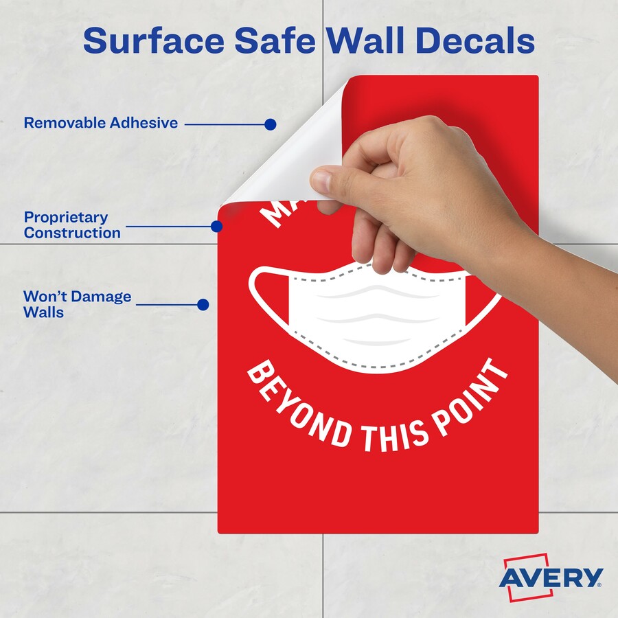 Picture of Avery&reg; Surface Safe MASK REQUIRED Wall Decals