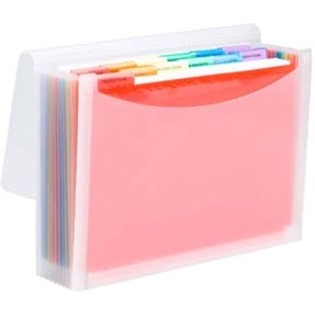 Smead ColorVue Letter Expanding File - 8 1/2" x 11" - 13 Pocket(s) - 12 Divider(s) - Clear - 12 / Carton