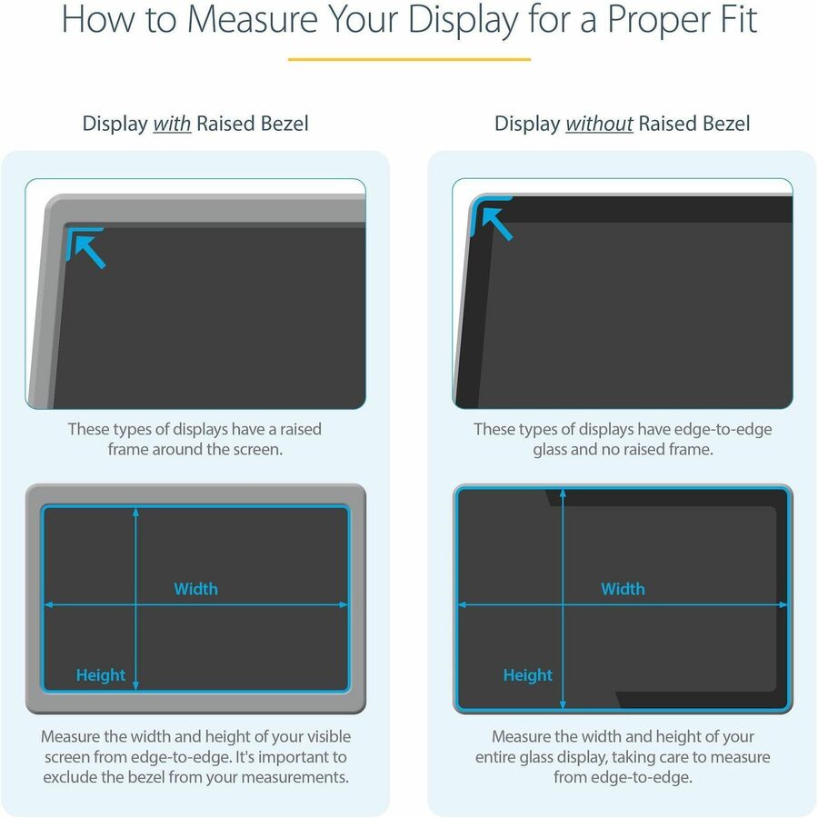 StarTech Monitor Privacy Screen for 34in Ultrawide Display, 21:9 Widescreen Computer Screen Security Filter, Blue Light Reducing, TAA