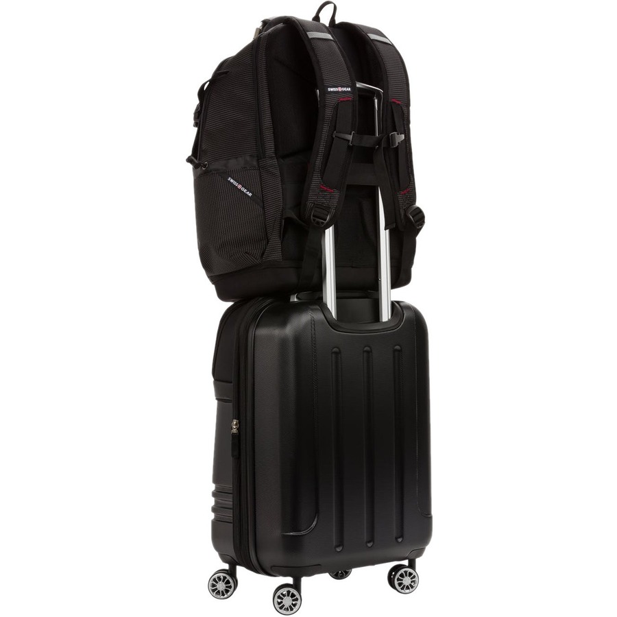 Black Wenger SwissGear Work Pack Pro tool backpack with USB access for 17 inch laptop — alternate view 3