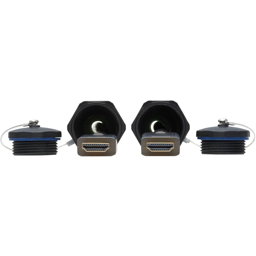 Eaton Tripp Lite Series High-Speed Armored HDMI Fiber Active Optical Cable (AOC) with Hooded Connectors - 4K @ 60 Hz, HDR, IP68, M/M, Black, 50 m (164 ft.)