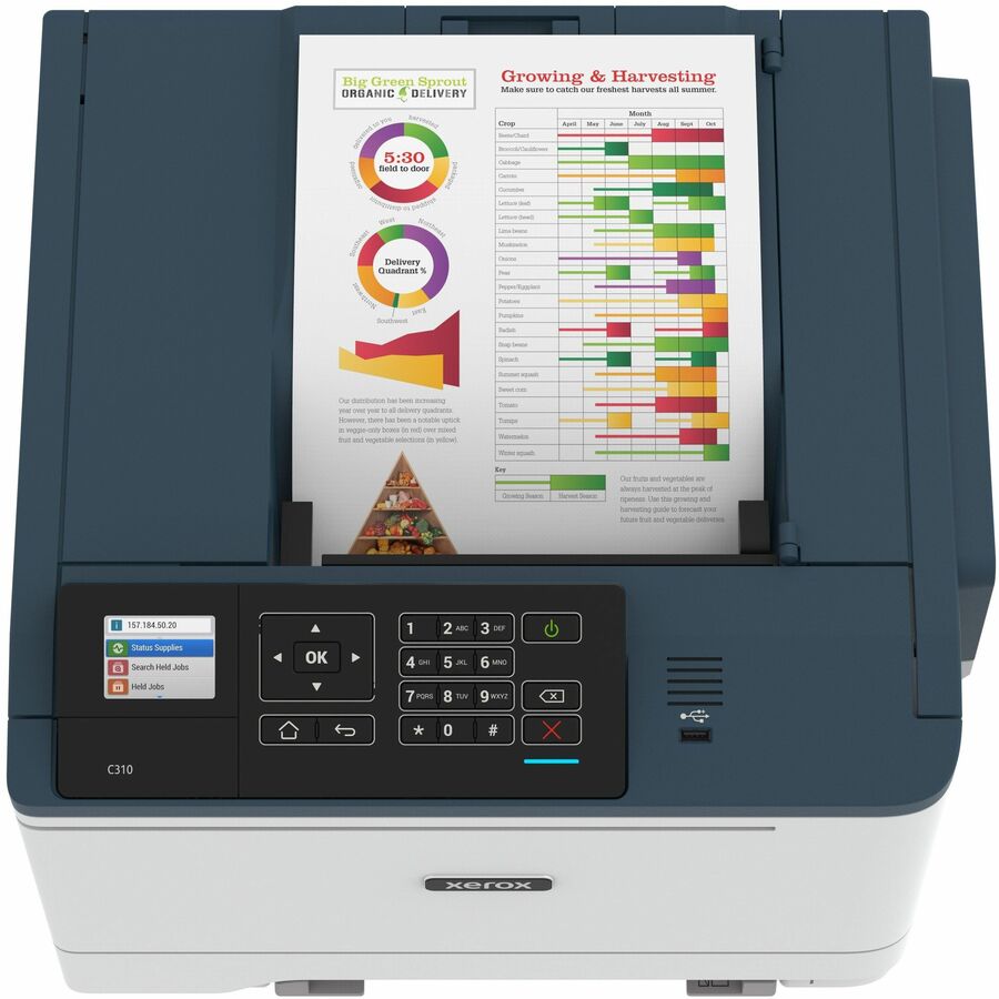 Xerox C310 Color Printer, Up To 35ppm, Letter/Legal, Automatic 2-Sided Print, USB/Ethernet/Wi-Fi, 250-Sheet Tray, 110V