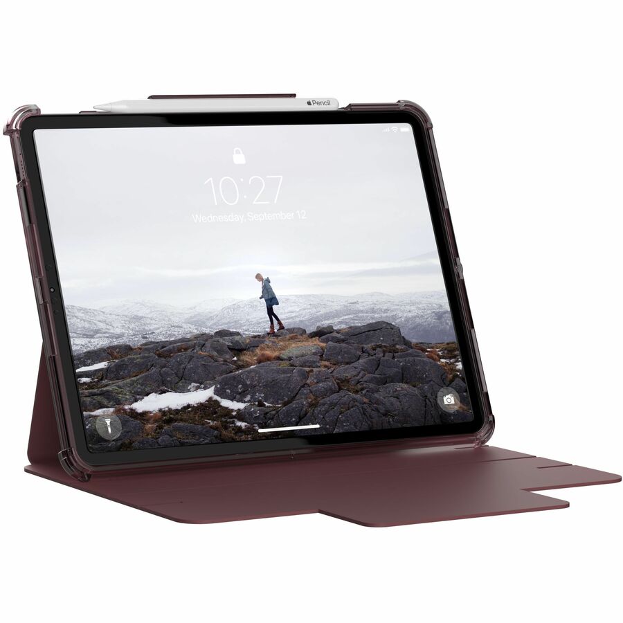 Urban Armor Gear Lucent Carrying Case (Folio) for 12.9" Apple iPad Pro (5th Generation), iPad Pro (4th Generation) Tablet, Stylus - Aubergine, Dusty Rose