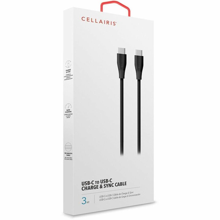 CELLAIRIS premium 3 ft USB-C to USB-C cable for compact charging and syncing — alternate view 3