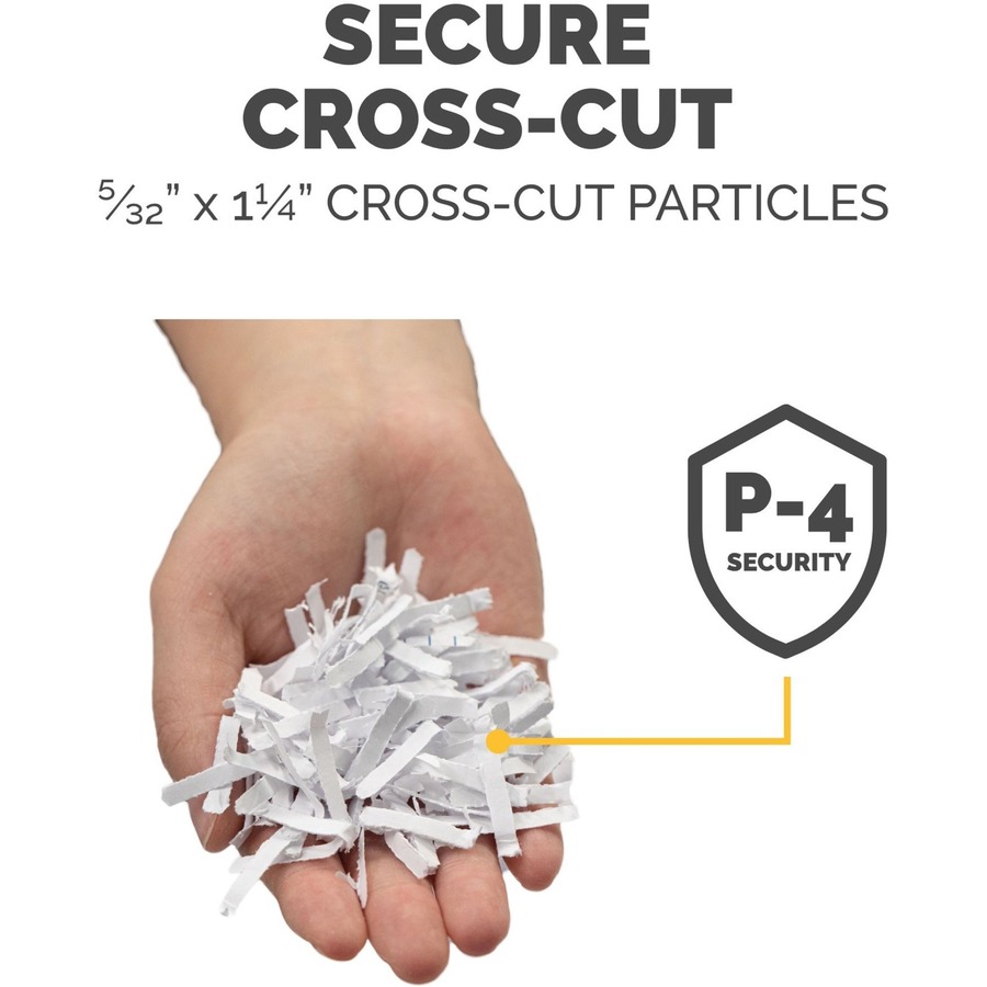 Fellowes Powershred LX70 11 Sheet Cross-Cut Shredder - Cross Cut - 11 Per Pass - for shredding Staples, Paper Clip, Credit Card, Junk Mail - 0.156" x 1.438" Shred Size - P-4 - 5 Minute Run Time - 30 Minute Cool Down Time - 4.80 gal Wastebin Capacity - Bla