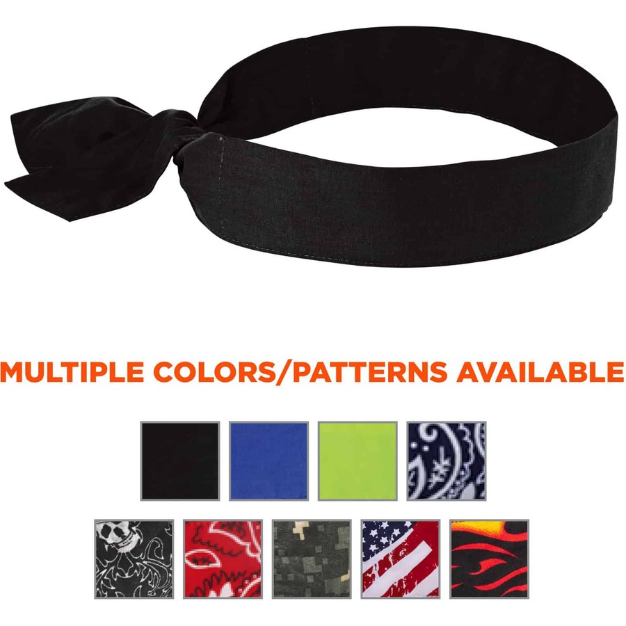 Ergodyne 6700 Cooling Bandana - Black - Cotton, Polymer