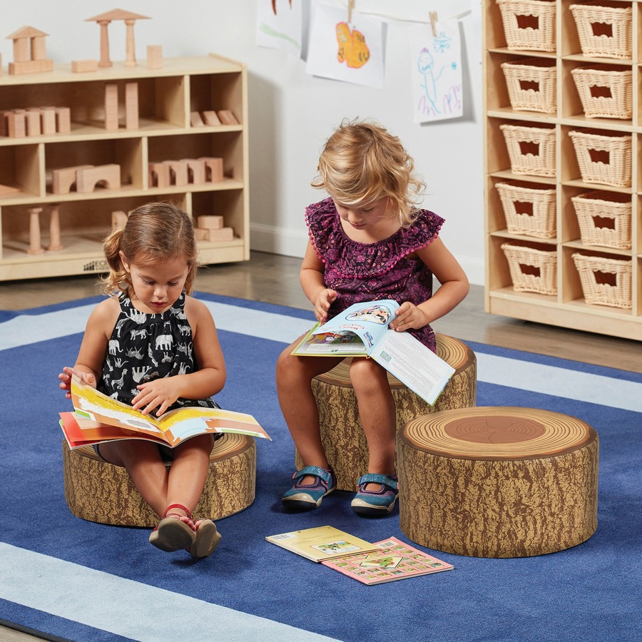 ECR4KIDS Tree Stump Stool Set, Flexible Classroom Seating