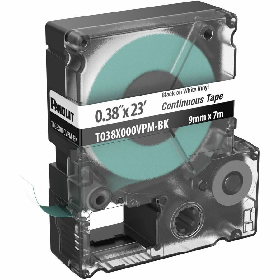 Panduit PXE Label Tape - 11/32" Width x 23 ft Length - White - Vinyl, Plastic - 1 Cassette