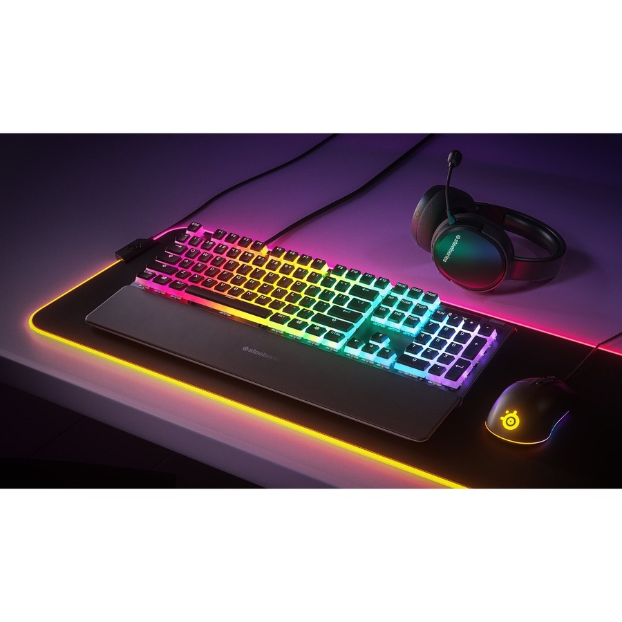 SteelSeries PrismCaps Universal Double Shot PBT Keycaps - Keyboard - Black