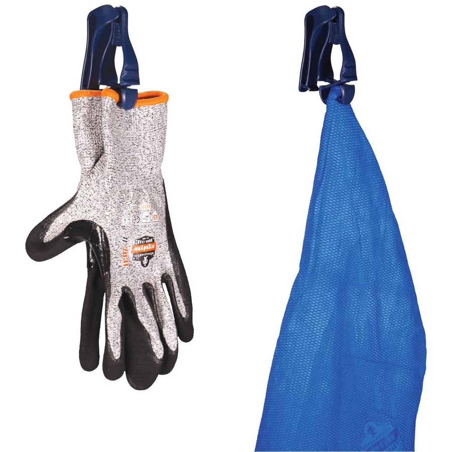 Squids 3405MD Deep Blue Metal Detectable Glove Clip - Belt Clip Mount - 4" Length x 2" Width - for Gloves, Food Processing Plant, Face Mask, Gloves, Key, Personal Protective Equipment (PPE), Towel - Detachable, Belt Loop, Break Resistant - 6 / Carton - De