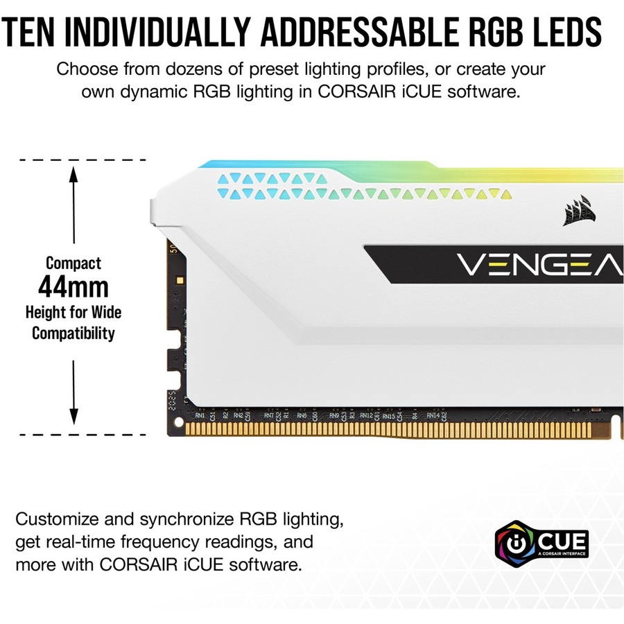 Corsair Vengeance RGB PRO SL 64GB (4 x 16GB) DDR4 DRAM 3200MHz C16